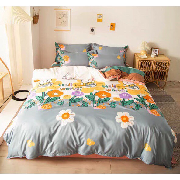 Bộ chăn ga gối cotton poly nhập khẩu giá rẻ