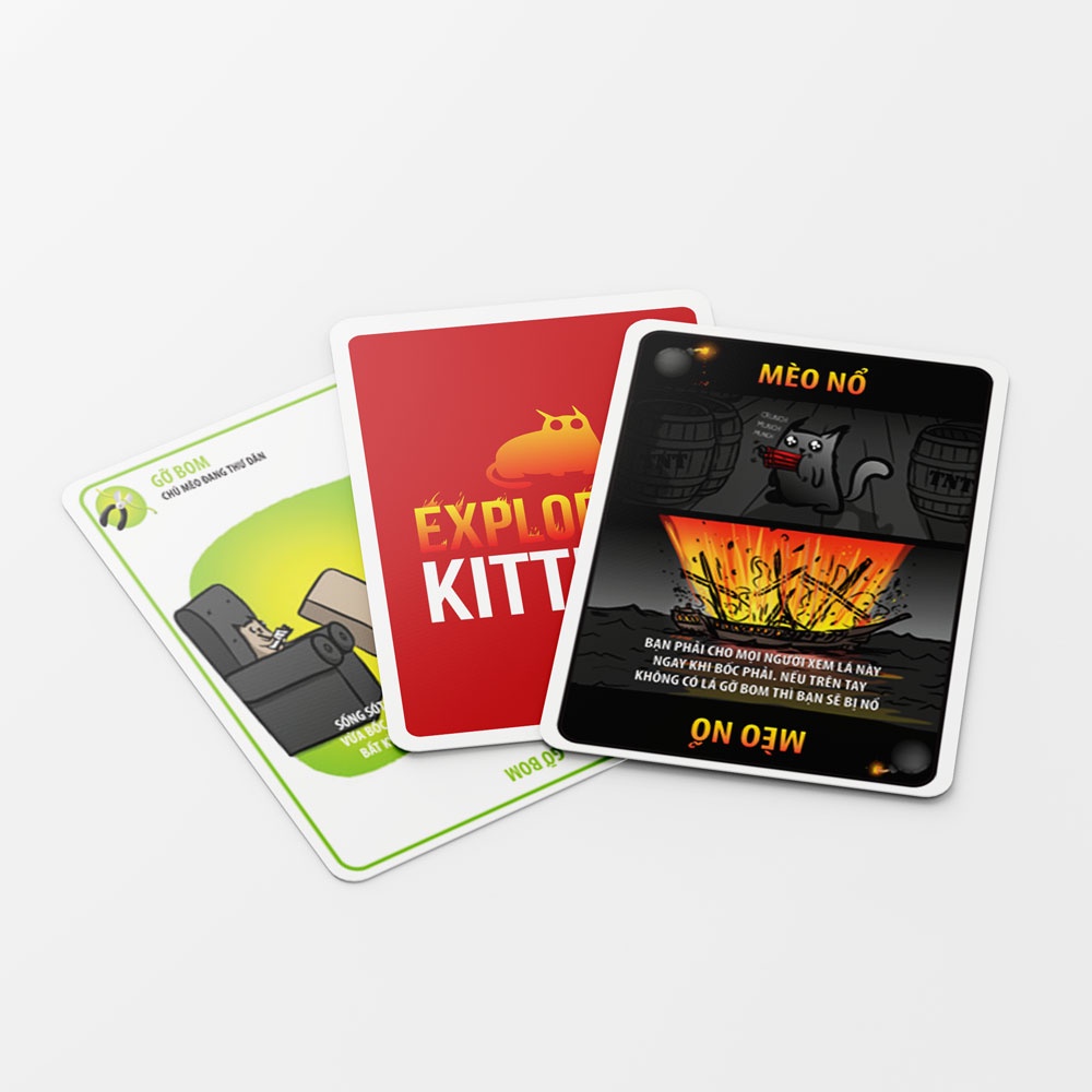 Bài mèo nổ exploding kitten việt hóa lá dày chống nước- chọn 1 lá