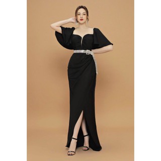 ĐẦM DẠ HỘI NHÚN NGỰC PHỐI LƯỚI (K KÈM BELT)