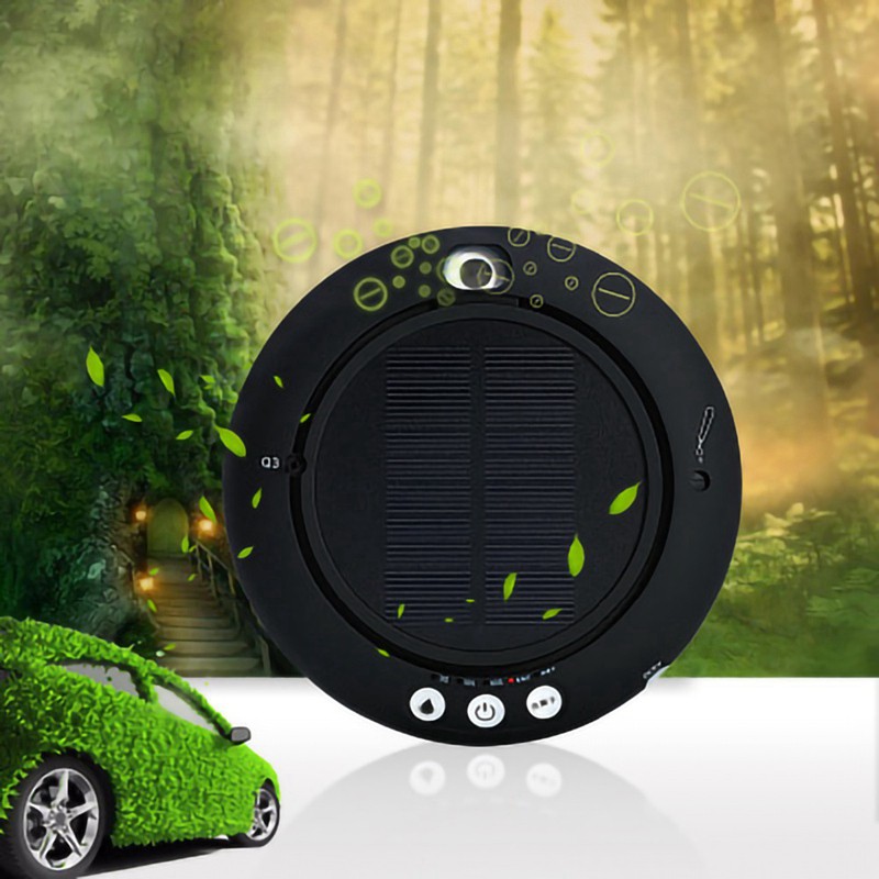 [On Sale]Car Solar Air Purifier Home Solar Air Purifier Mini Humidifier Negative Ion Car Oxygen Bar Vehicle Accessories Black