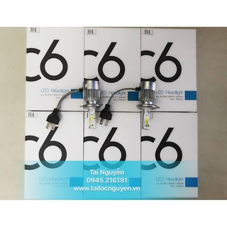 Đèn led pha c6 chân h4 gắn nhiều loại xe