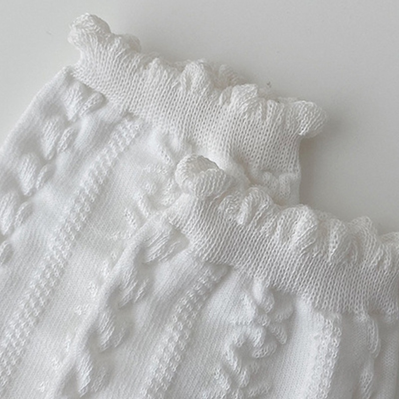 Đôi vớ bằng cotton mềm co giãn phối ren bèo phong cách lolita cho nữ