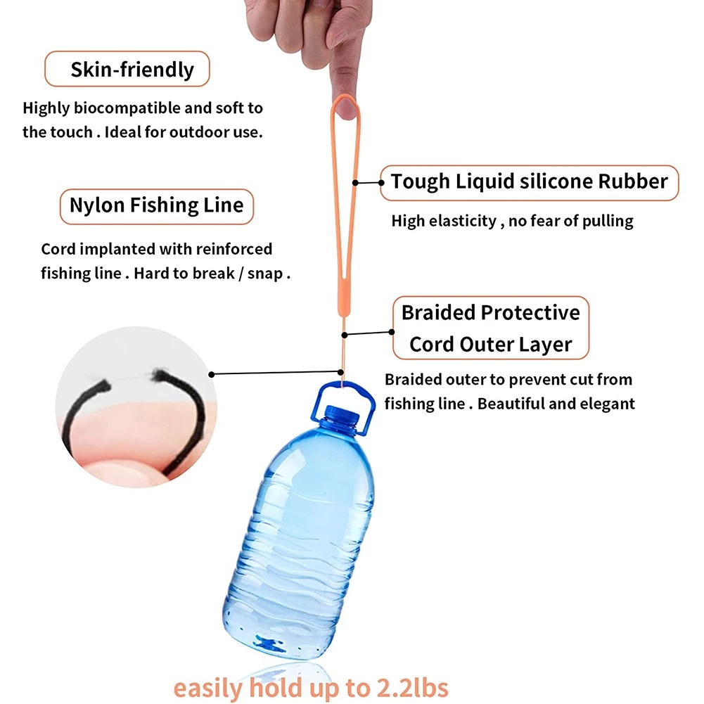 Dây Đeo Cổ Tay Bằng Cao Su Silicone Ngắn Nhỏ Cho Điện Thoại/Bình Nước/Máy Ảnh USB