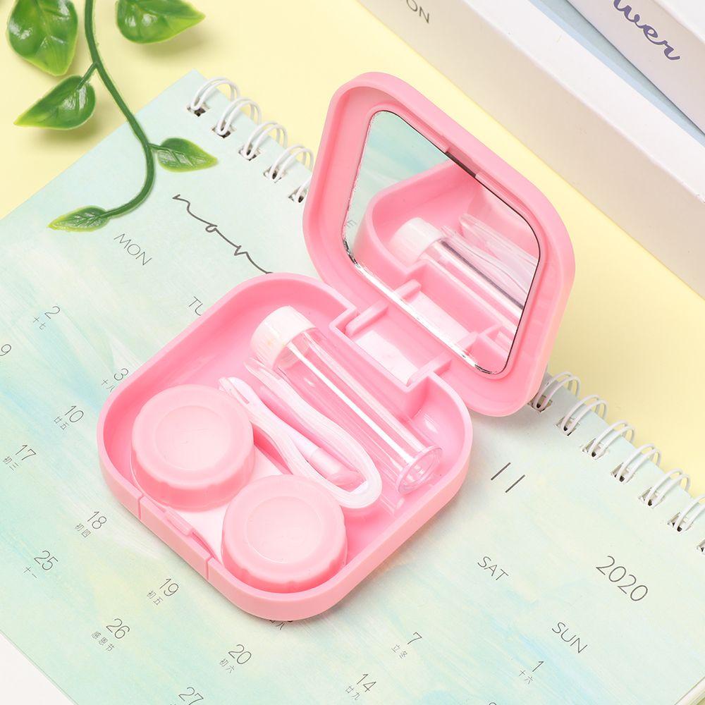 EUTUS Hộp Đựng Kính Áp Tròng Hình Vuông Màu Sắc Xinh Xắn