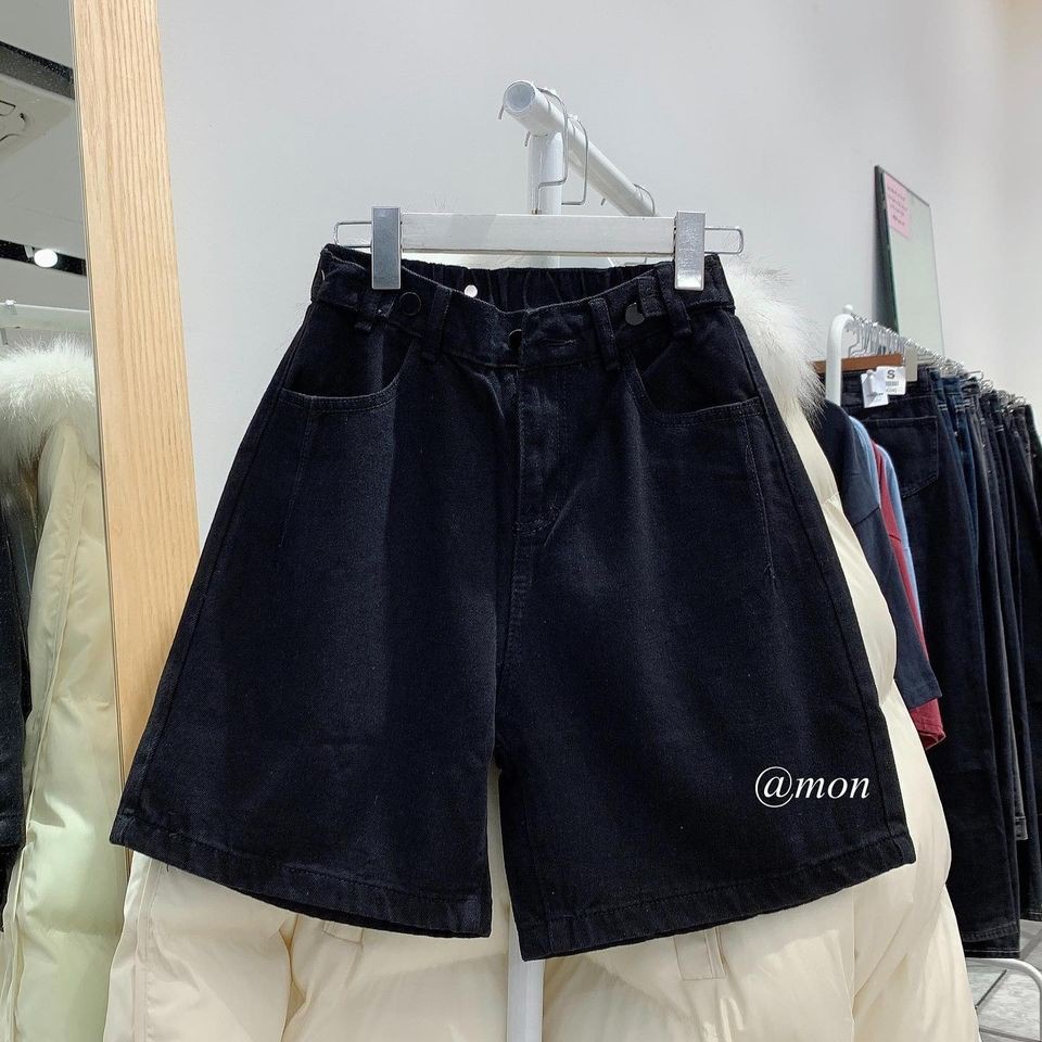 200514 QUẦN NGỐ BÒ NÚT EO - ĐEN - SIZE S,M,L,XL | BigBuy360 - bigbuy360.vn