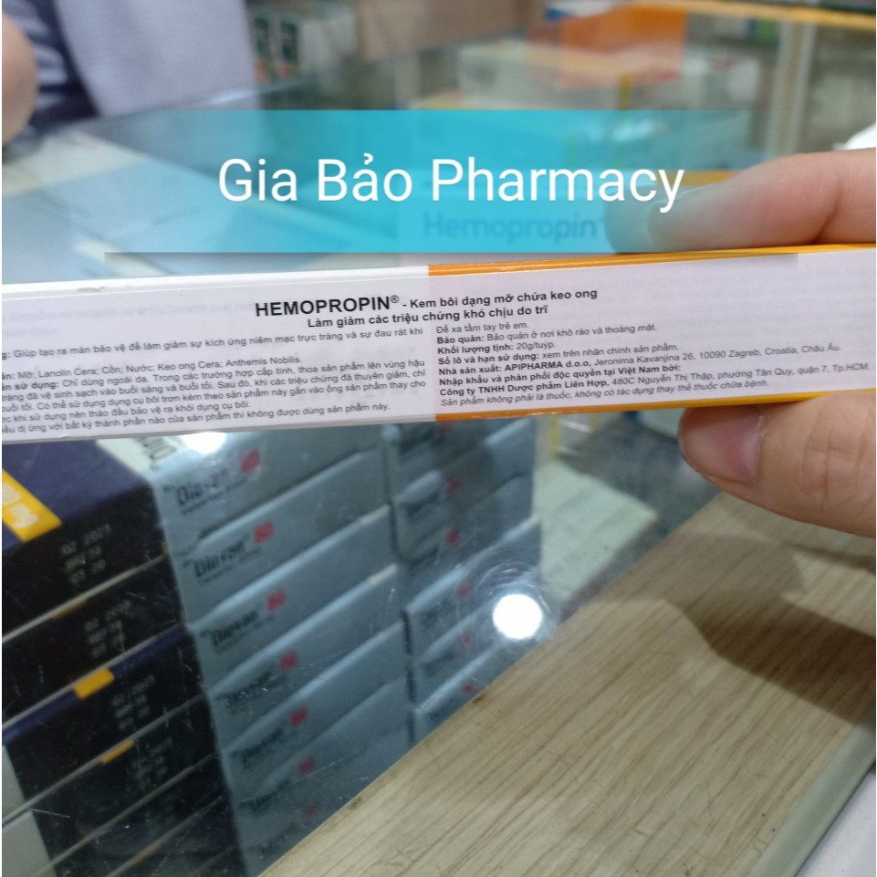 KEM BÔI DẠNG MỠ HEMOPROPIN 20G CHỨA KEO ONG.