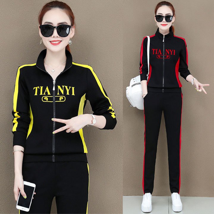 Bộ đồ thể thao áo khoác thêu chữ TIANY TT450