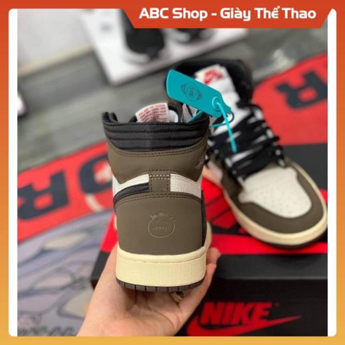 [FreeShip+ Hàng Cao Cấp] Giày Sneaker  jd1 travis scot full phụ kiện, Giầy Jd1 Nâu đen trắng hót trend