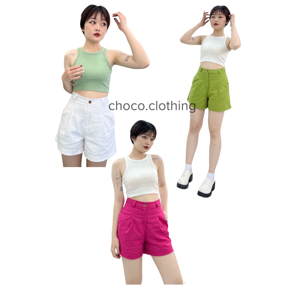 Quần Short - Quần đùi nữ chất linen form A  có lót dày dặn.