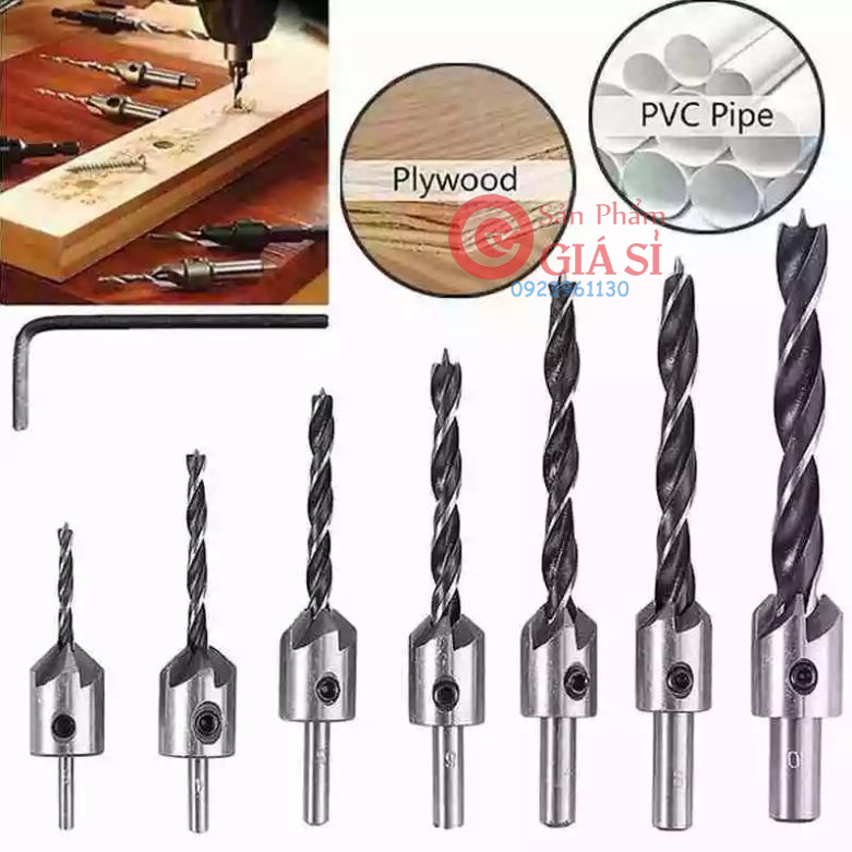 Bộ 7 mũi khoan doa âm vít 3-10mm ❤️freeship❤️