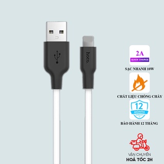 Dây sạc IP Hoco X21 2A, USB to Lai ning, hỗ trợ truyền dữ liệu,chất liệu silicone chống cháy, dài 1 mét