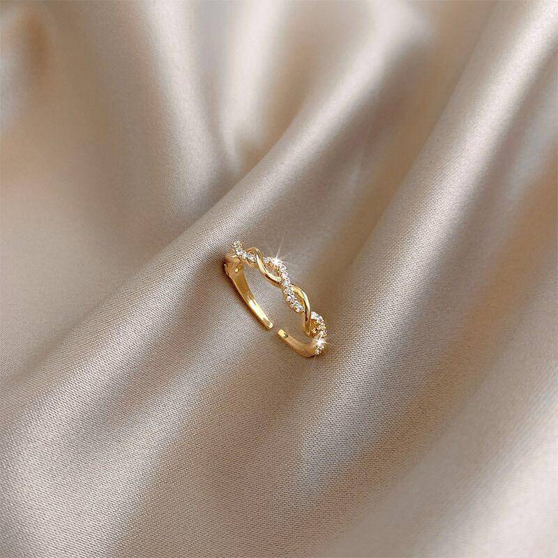 Nhẫn Hở Đính Đá Zircon Phong Cách Hàn Quốc Sang Trọng