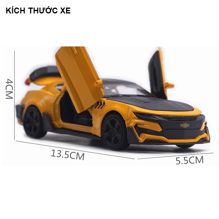 Xe mô hình ô tô Chevrolet Camaro 1:32 đồ chơi trẻ em xe chạy cót có âm thanh và đèn sáng