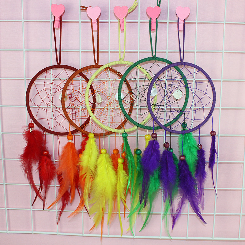 Dream Catcher Gắn Lông Vũ Treo Trang Trí