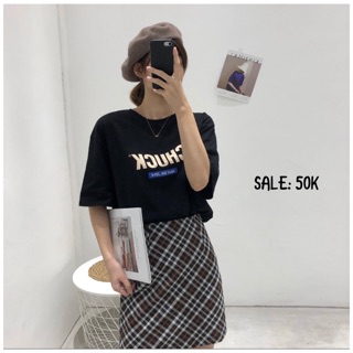 Chân váy kẻ dáng A