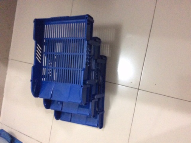 Kệ hồ sơ để bàn 3 tầng  trụ + trượt