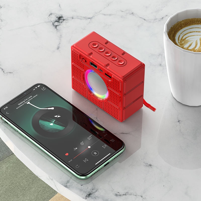 Loa Bluetooth BOROFONE BR16 nhỏ gọn, Bass mạnh mẽ, to rõ, hỗ trợ không dây blt v5.1, FM, TF, USB, TWS
