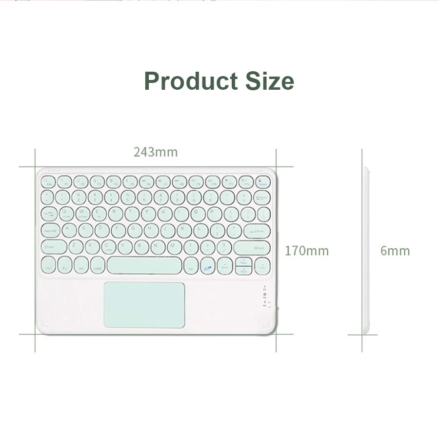 Bàn Phím Không Dây Ash 10 Inch Cho Apple Ipad Pro 11 2021 Air 4 10.9 Air 3 2 1 Pro 10.5 9.7 Ipad 2 3 4 9.7 2018 10.2 8th 7th 5th 6th