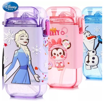 DISNEY Bình Nước cho Trẻ em CHÍNH HÃNG Elsa/Olaf/Mickey/Minnie/Thomas kèm Ống Hút