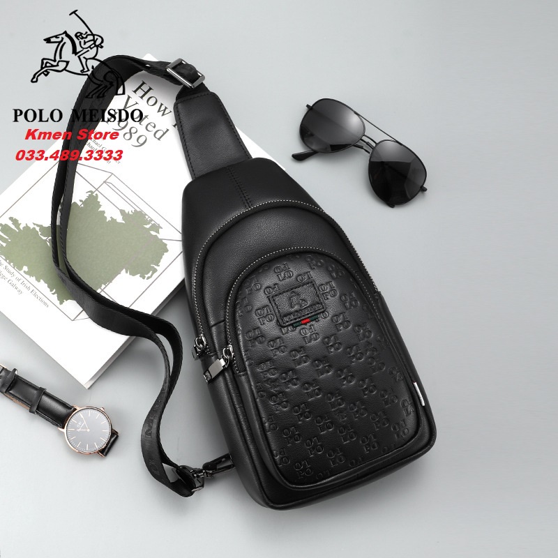 Túi Đeo Chéo Nam Da Bò Thật Cao Cấp Unisex Hiệu POLO MEISDO Kiểu Dáng Hàn Quốc PL07