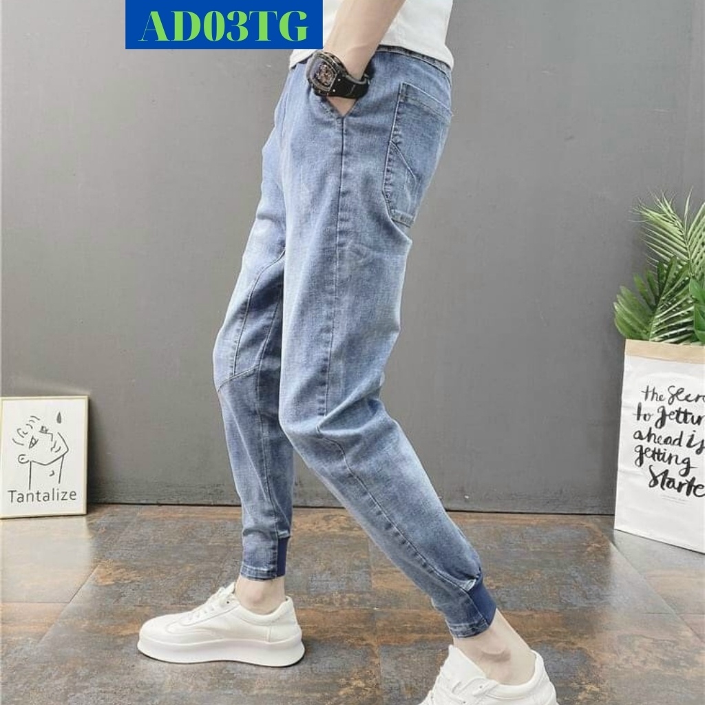 Quần Jean Nam TENJI STORE AD03TG Jean Nam Xanh JOGGER Mẫu Mới Trẻ Trung Thời Trang (44 -70KG) | BigBuy360 - bigbuy360.vn