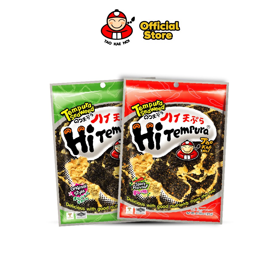 Snack rong biển ăn liền Thái Lan Hi Tempura Taokaenoi 25g