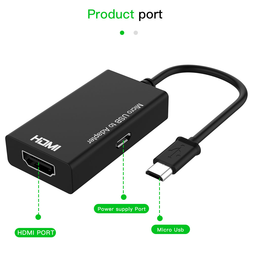 Cáp Chuyển Đổi Từ Cổng Micro Usb Sang Hdmi 1080p Hdtv Tiện Dụng