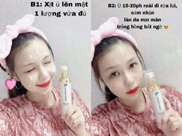 Ủ Trắng da kén tằm LSKIN WHITE Trắng hồng mặt