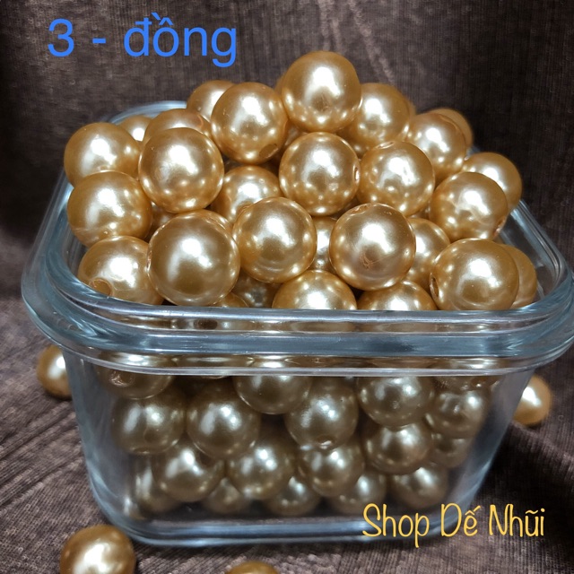 30 Hạt Bẹt 12mm (Nhóm Màu Trắng - Nâu - Đen - Xám)