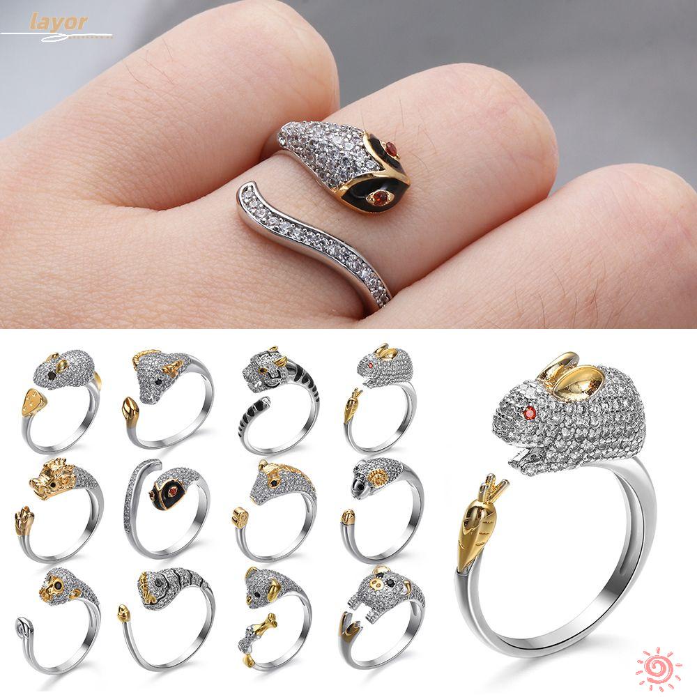 Nhẫn Đính Đá Zircon Phong Cách 12 Cung Hoàng Đạo Thời Trang
