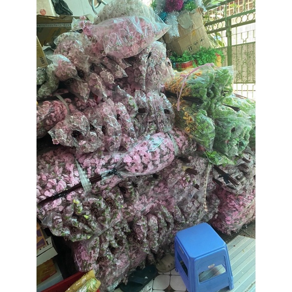 Giá sỉ Combo 100 cành hoa mai, hoa đào giả dài 1m đủ màu