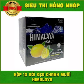 Hộp 12 kẹo ngậm giảm cân bạc hà hương chanh muối Himalaya Salt