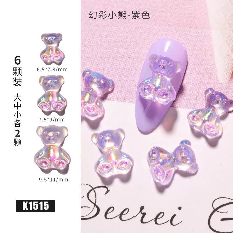 Set 6 charm gấu đu size - gummy bear