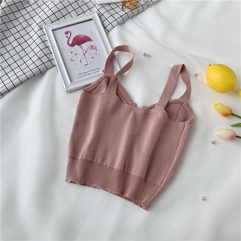 Áo Croptop dệt kim không tay phối khóa kéo | BigBuy360 - bigbuy360.vn