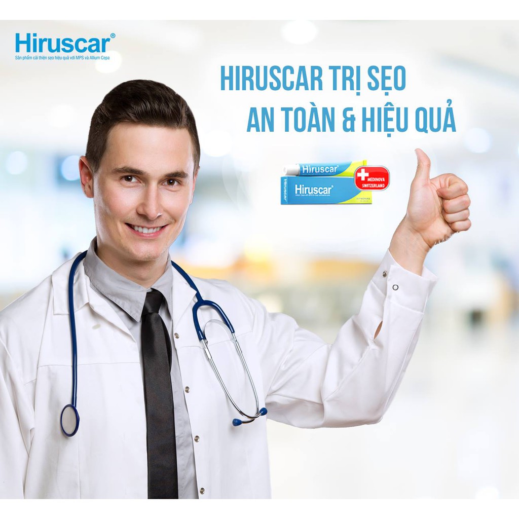 Gel mờ sẹo HIRUSCAR [Tuýp 5g] - Gel cải thiện sẹo vừa, sẹo lõm, sẹo thâm [hirusca]