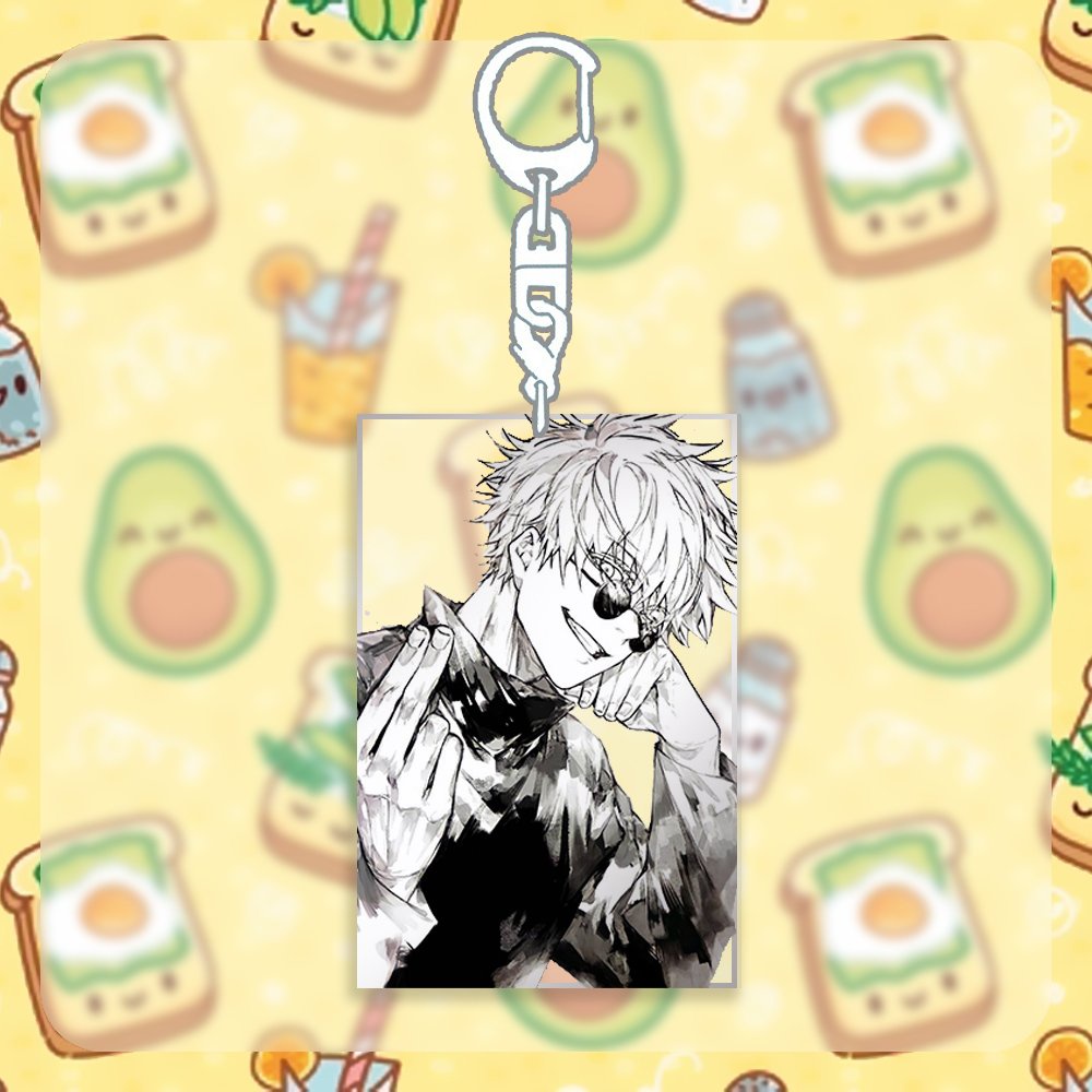 ( ĐEN TRẮNG ) Móc khóa JUJUTSU KAISEN anime Chú Thuật Hồi Chiến chibi xinh xắn mica trong acrylic