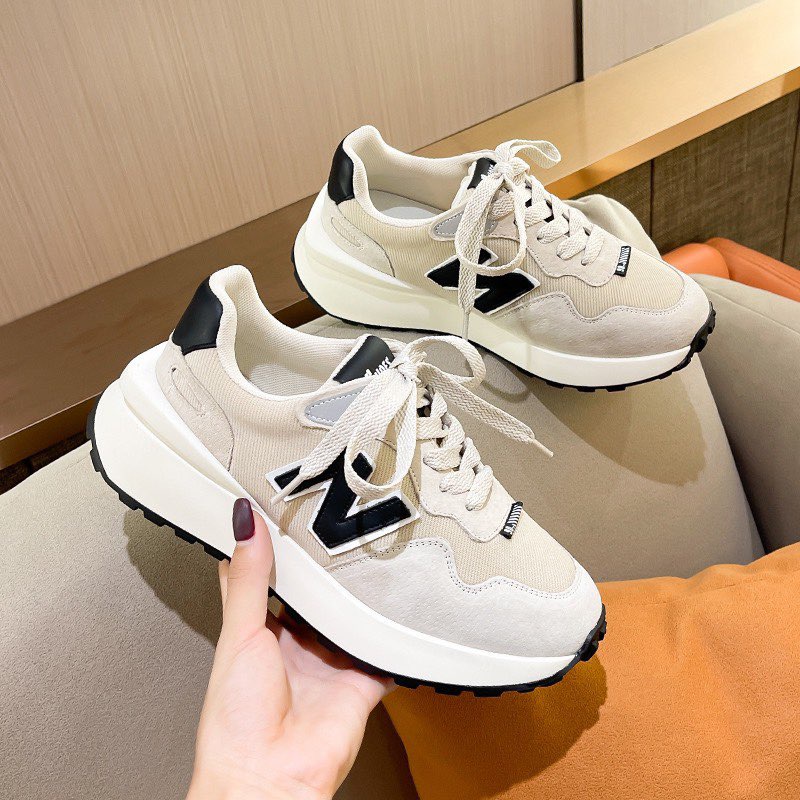 Giày sneaker nữ cổ thấp độn đế 3p chữ N vnxk cao cấp,giày thể thao chạy bộ  thời trang đẹp