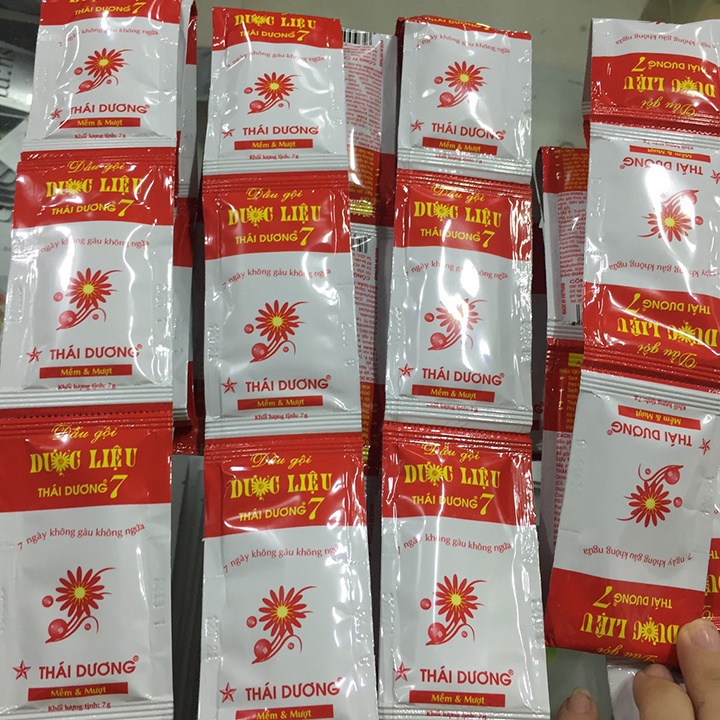 Dầu Gội Dược Liệu Thái Dương 7 Hồng Tuýp 90g / Dây 40 Gói  Tiện Lợi