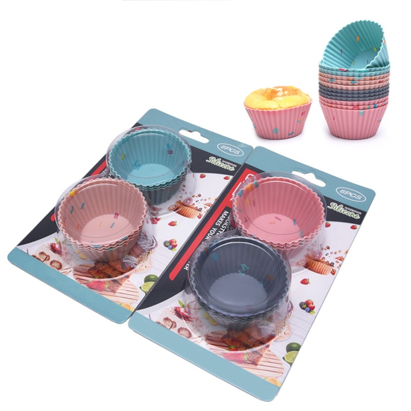 Bộ 6 Cốc Silicone Không Chứa BPA Dùng Làm Bánh Tiện Dụng