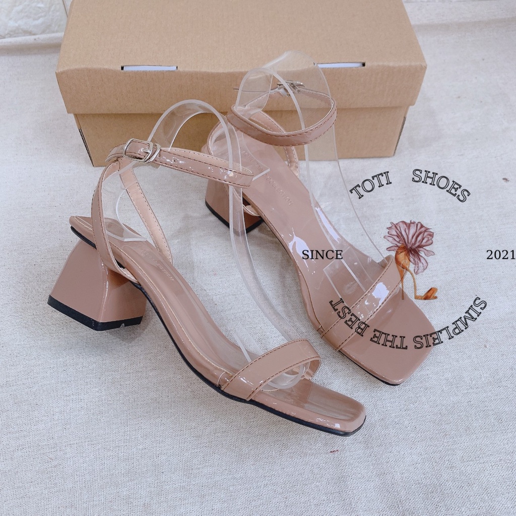 GIÀY CAO GÓT TOTIIE SHOES - SANDAL GÓT VUÔNG 5CM - GIÀY NỮ QUAI NGANG MŨI VUÔNG - SANDAL CAO GÓT HỞ HẬU - G1902090