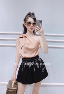 ÁO LỆCH NƠ VAI LỤA