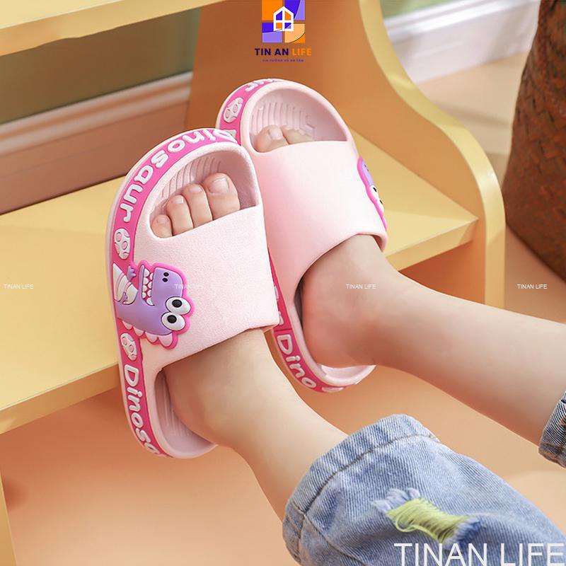 Dép Quai Ngang Khủng Long Cho Bé 2-5 Tuổi, Êm Chân, Đi Dạo, Mang Trong Nhà, Bám Sàn Không Trơn Trượt