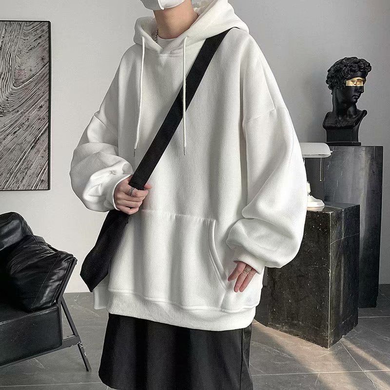 Áo hoodie đen trắng trơn nam nữ form rộng hàn quốc unisex dài tay basic Áo hoodie nỉ bông đen trắng YiiL HD07 | BigBuy360 - bigbuy360.vn