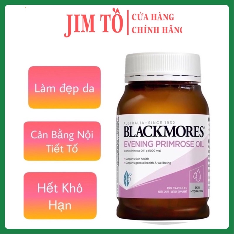 [Tem Chemist] Blackmores Tinh dầu hoa anh thảo-Cung cấp omega 6 và axit Gmama- Linolenic- 190 viên- Mẫu mới 2020