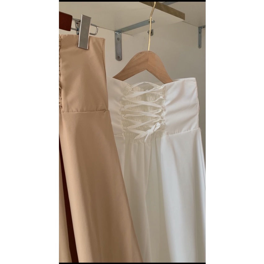 Chân váy cạp cao eo chun sau chiết eo sang trọng phong cách Pháp cổ điển hàng Quảng Châu - CRABE FASHION