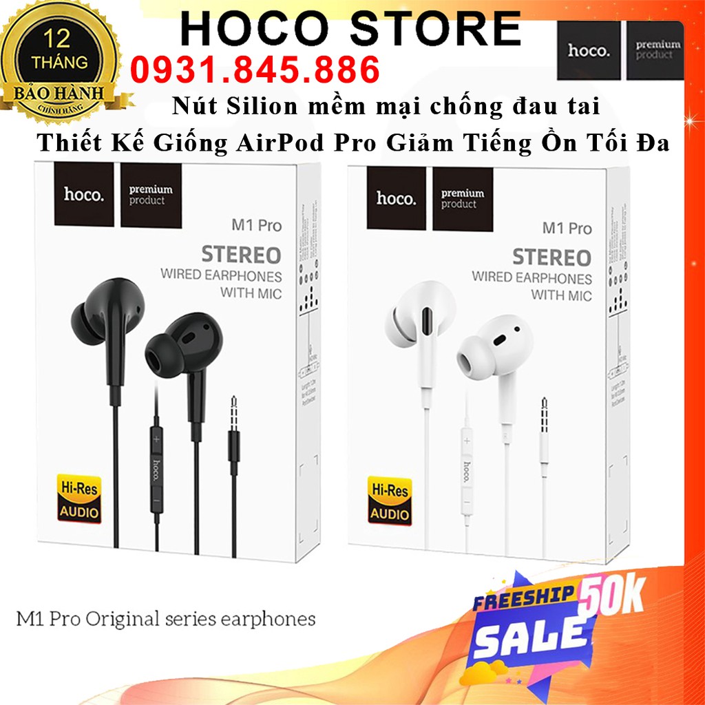 ⚡NowShip⚡ Tai Nghe Âm Thanh Hay Dây Hoco M1 Pro Jack 3.5mm Type C Dài 1.2M Chính Hãng Cho Điện Thoại IPhone Android