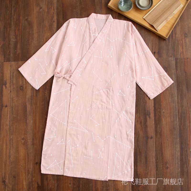 Đầm Ngủ Kimono Cotton Hai Lớp Dành Cho Nam Nữ | BigBuy360 - bigbuy360.vn