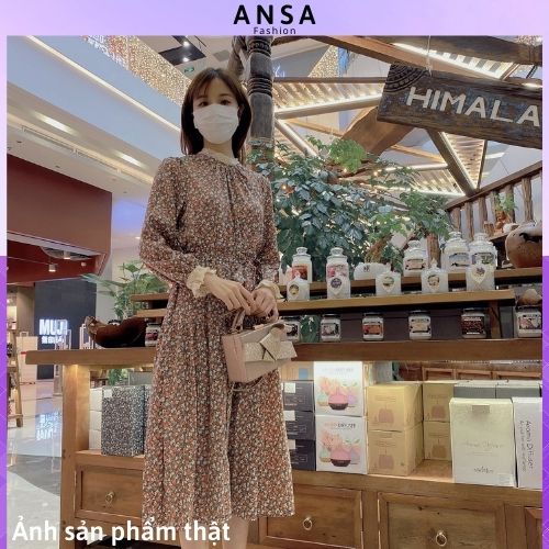 Đầm tiểu thư hoa nhí thu đông