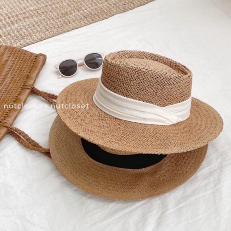 Mũ cói loại cao cấp mùa hè đi biển đi du lịch, che nắng đơn giản sang trọng