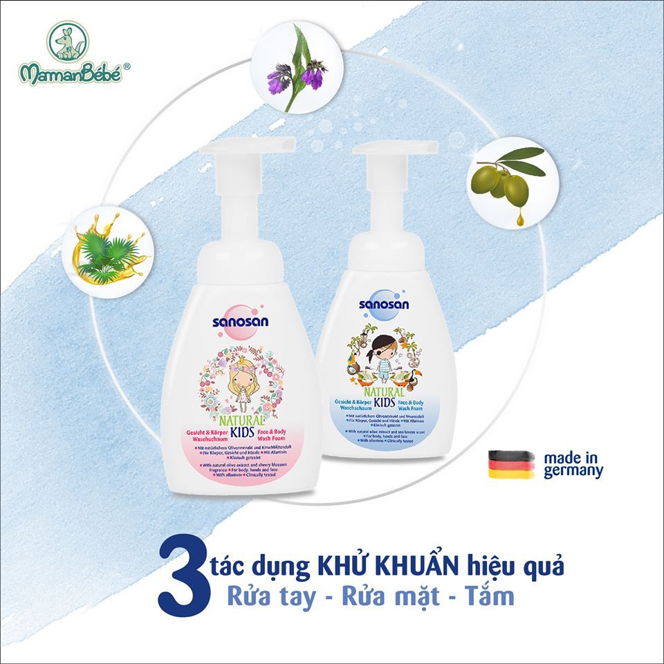 Sữa tắm gội dịu nhẹ Sanosan cho da nhạy cảm 200ml